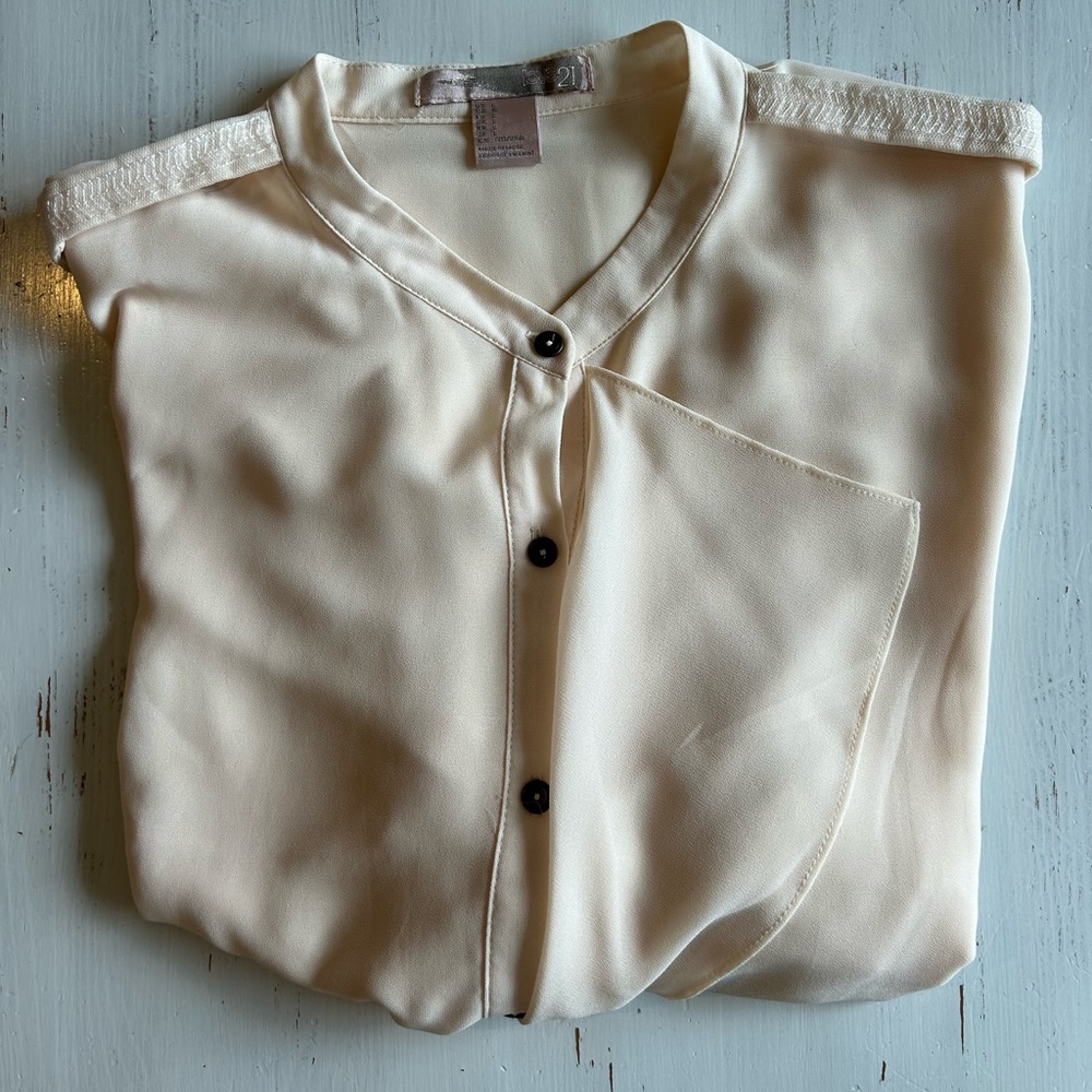 Cream Button Up Shirt - Picture 2 of 5